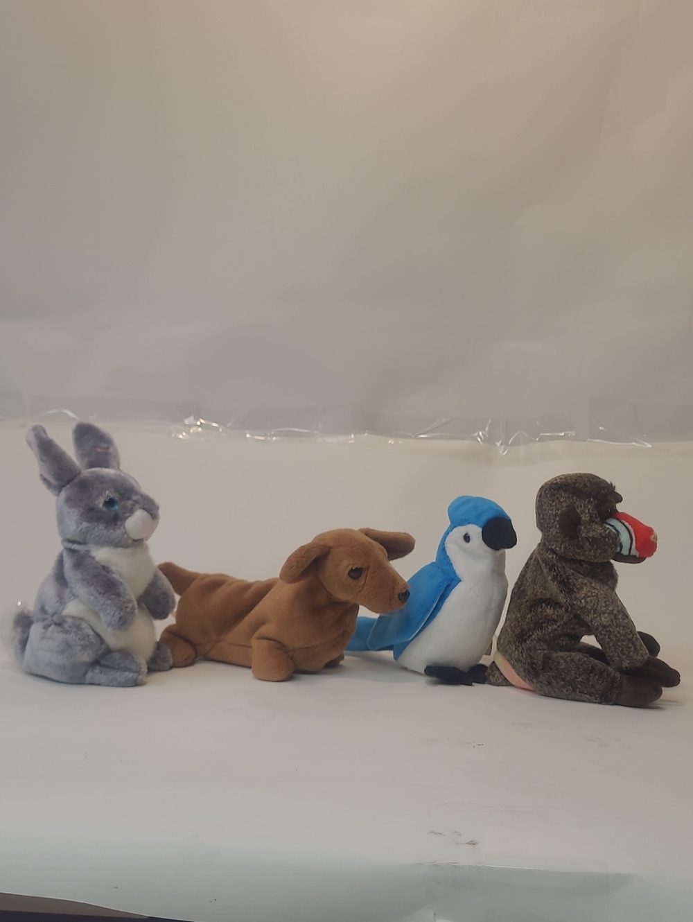 TY Beanie Babies - (4) Cheeks, Hopper, Rocket, and Weenie